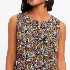 LOFT Paradise Henley Peplum Shell